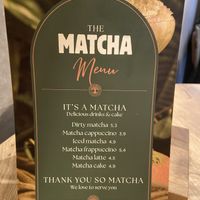 Matcha menu Dec 2024  at Copper Branch in Utrecht