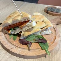 Focaccia Ambra: tasty and not too spicy. The filling is generous: a good amount of tempeh and kimchi.  at Copper Branch in Utrecht