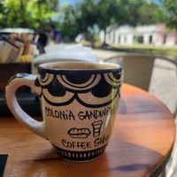 Cortado Doble with Almond Milk at Colonia Sandwich Coffee Shop in Colonia Del Sacramento