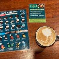 Vegan latte at Colonia Sandwich Coffee Shop in Colonia Del Sacramento