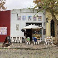 Front at Colonia Sandwich Coffee Shop in Colonia Del Sacramento