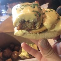Close up of Benny fried seitan  at Seitan's in Edmonton
