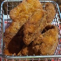 Gf free friend chicken. 3/5. They could add more marjarom, celery salt, paprika.add some more crunch on the skin like crushed tortilla chips or rice puffs. Missing waffles n syrup  at Seitan's in Edmonton