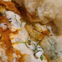 This Buffalo Chicken pizza is the star. I ate fried chicken, fries, Po boy Philly donair.....pretty disappointed for what i paid for..but this pizza saved my night w bravo. at Seitan's in Edmonton