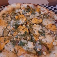Pickle pizza 🤤🥒 at Seitan's in Edmonton