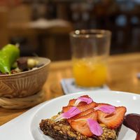Vegan banana bread at Metxcalli in Oaxaca