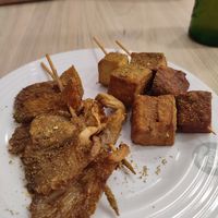 Tofu and mushrooms pinxos 1€ each at Xiongzai II in Madrid