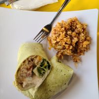 Creamy Chick'n Salad and side of Seasoned Potatoes at Sweet Vegan Bakes in Chicago