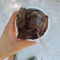 Dark chocolate ice cream vegan   at Gelato bar Bella in Trogir