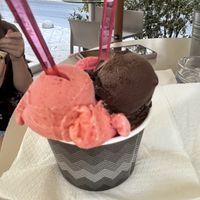Erdbeere 🍓 und Schoko 🍫   at Gelato bar Bella in Trogir