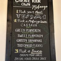 One of menu boards,  other was meat. at Casa Del Mofongo in Bethlehem