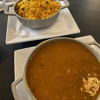 Side of yellow rice and beans   at Casa Del Mofongo in Bethlehem