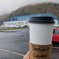 Sipping London fog on a foggy day in Kodiak. at Java Flats in Kodiak