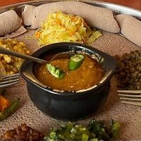 Vegan platter at Muya Restaurant in Kitchener