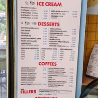 Menu at Sugar Killer in Piraeus