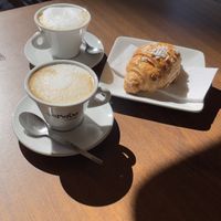 Vegan croissant and cappuccino with soy milk at Peverelli in Bellinzona