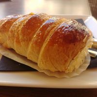 flaky cream-filled vegan pastry at Peverelli in Bellinzona