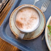 Chai Latte with Oat Milk at Synge & Byrne in Londonderry