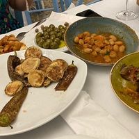 Some of the dishes we tried, forgot to take the photo before we started eating! at Georgeos Family in Syvota