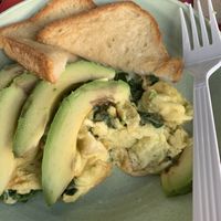 JUST eggs spinach and avocado  at Meals From The Heart Cafe in New Orleans