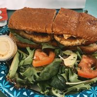 crab cake po boy  at Meals From The Heart Cafe in New Orleans