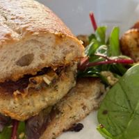 Crab cake sandwich  at Meals From The Heart Cafe in New Orleans