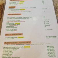 Their vegan menu at Meals From The Heart Cafe in New Orleans