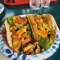Vegan crab tacos & a huge portion for sure. at Meals From The Heart Cafe in New Orleans