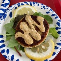 Vegan Signature Krab Cake 🤤   at Meals From The Heart Cafe in New Orleans