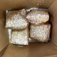 I can’t remember the name of these but they’re delicious!!! Little donut cake things 😆  at Meals From The Heart Cafe in New Orleans