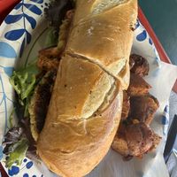 Krab kake po’boy  at Meals From The Heart Cafe in New Orleans