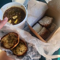 Vegan gumbo and beignets at Meals From The Heart Cafe in New Orleans