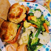 vegan crab cake po boy.  at Meals From The Heart Cafe in New Orleans