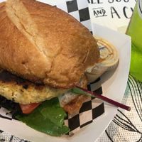 Vegan crab cake po boy  at Meals From The Heart Cafe in New Orleans