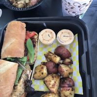 Vegan crab cake poboy  at Meals From The Heart Cafe in New Orleans