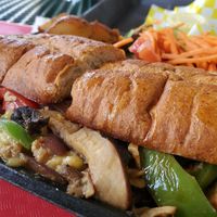 Vegan Chick'n philly at Meals From The Heart Cafe in New Orleans