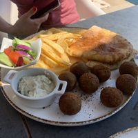 Tasty Falafel with tasty “Cheesy-“cream  at Steve's in Paphos