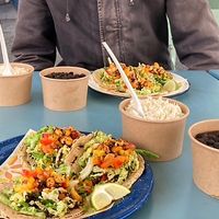 three tacos plus a side of rice and beans will fill you up nicely at Hija De Sanchez in Copenhagen