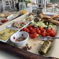 Vegan platter (half eaten :p )  at Brusco in Santorini