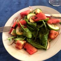 Fresh salad at Darinia's Kitchen in Corn Islands
