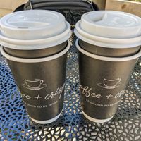 Plenty of patio seating. at Coffee + Crisp in Austin