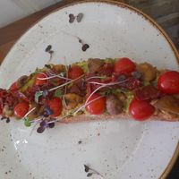 A perfect avocado bruschetta at Chaykof in Tashkent