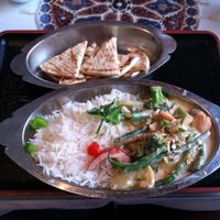 Navratan vegetable korma (vegan) at Good Karma Restaurant in Park City