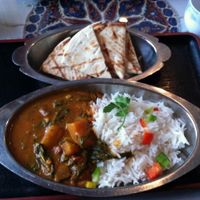 Acorn squash and arugula curry at Good Karma Restaurant in Park City
