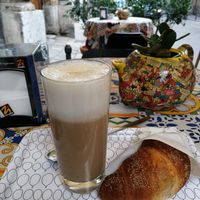 Vegan cornetto and soy latte macchiato at Corso Vittorio 113 in Palermo