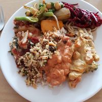 Buffet lunch at Three Pillars Cafe in New Plymouth