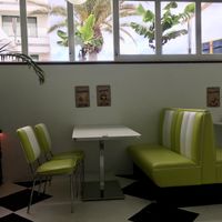 Booths  at El Gecko Veggie in Lanzarote