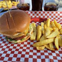 Burger of the house.  The burger remind/ taste like beyond burger. 👌🏻  at El Gecko Veggie in Lanzarote