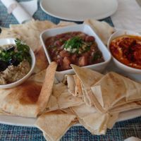 Baba Ganoush, Taboule and Hummus. at Habibi Kush in Miami
