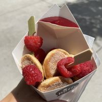 Mini vegan pancakes. So delicious￼  at Poffy in Vienna